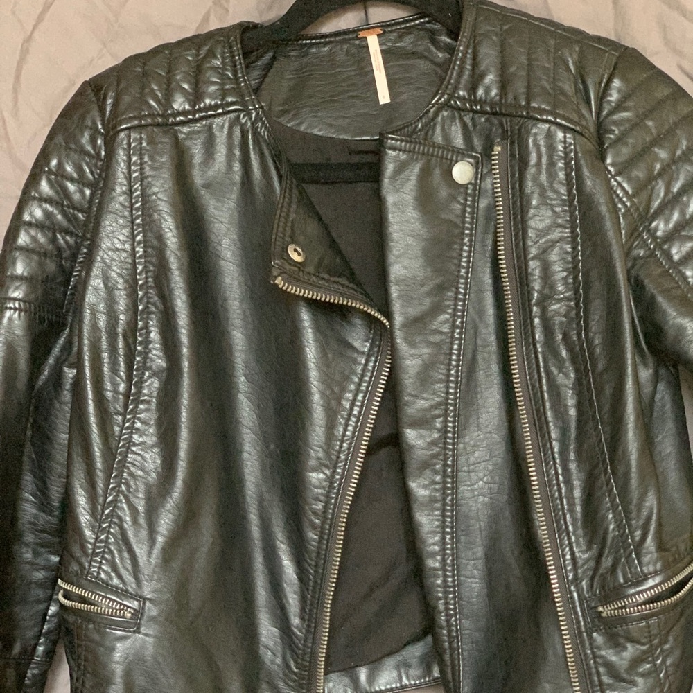 Free people vegan leather jacket xs
